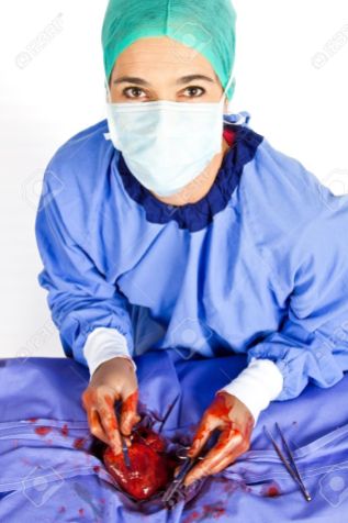 16084735-Female-surgeon-performing-an-operation-on-a-heart-patient-Stock-Photo